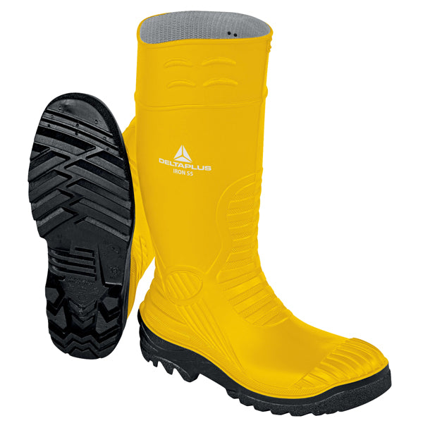 Stivali di sicurezza Iron S5 SRC - taglia 42 - PVC - giallo - Deltaplus