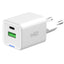 Caricatore USB -  35W -  1 USB-C + 1 USB-A - Bianco -MKC Melchioni