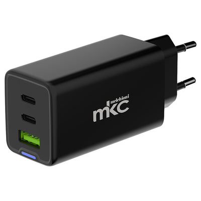 Caricatore USB -  65W -  2 USB-C + 1 USB-A - Nero - MKC Melchioni