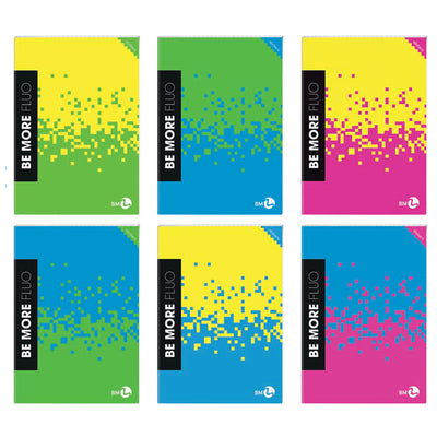Maxiquaderno Be More Fluo - A4 - 5mm - alta fogliazione - 48+2 fogli - 100 gr - BM