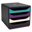 Cassettiera Big Box 4 -linea Titane - 34,7 x27,8 x 26,7 cm - 4 cassetti - colori assortiti - Exacompta