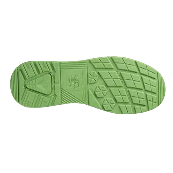 Calzatura bassa da lavoro Ecofitz S1P LOW - numero 42 - maglia riciclata - nero/verde - Safety Jogger