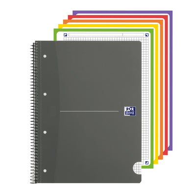 Maxiquaderno spiralato Office Essentials - A5+ - 5 mm - 240 pagine - 80 gr - colori assortiti - Oxford