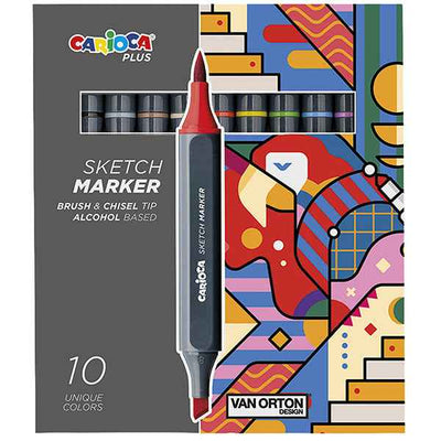 Marcatore Sketch marker - colori assortiti - Carioca Plus - conf. 10 pezzi