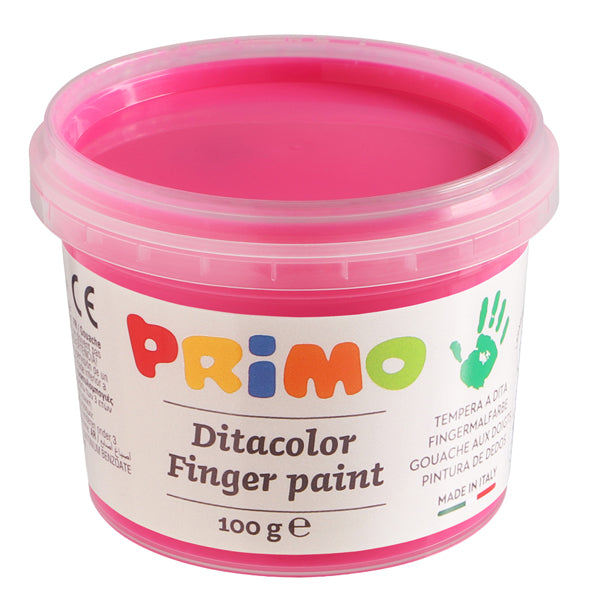 Ditacolor colori a dita - 100ml  - c/pennello - valigetta 6 colori fluo - Primo