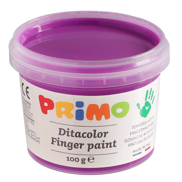 Ditacolor colori a dita - 100ml  - c/pennello - valigetta 6 colori fluo - Primo