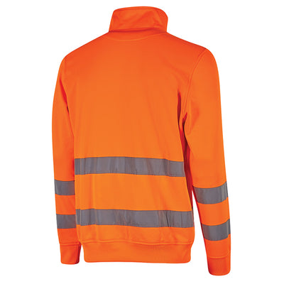 Felpa alta visibilità Felis - mezza zip - taglia M - arancio fluo - U-Power