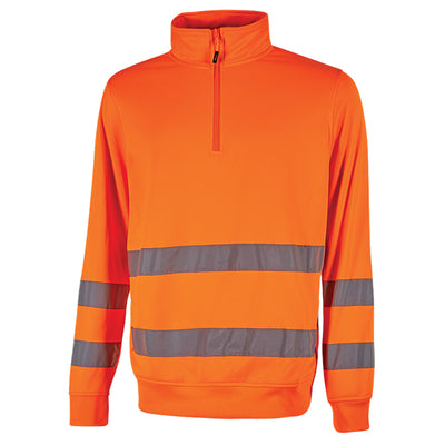 Felpa alta visibilità Felis - mezza zip - taglia XL - arancio fluo - U-Power