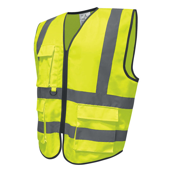 Gilet alta visibilità GILPOCK - poliestere riciclato - taglia L - giallo fluo - Deltaplus