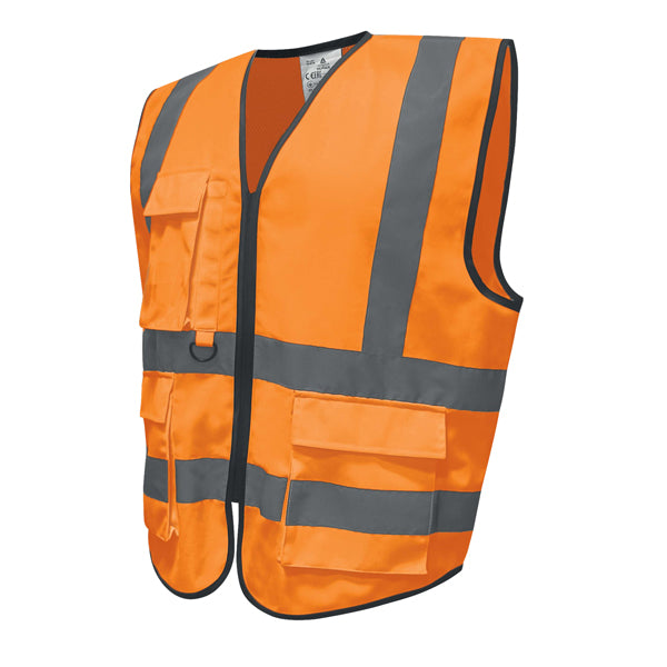 Gilet alta visibilità GILPOCK - poliestere riciclato - taglia L - arancio fluo - Deltaplus