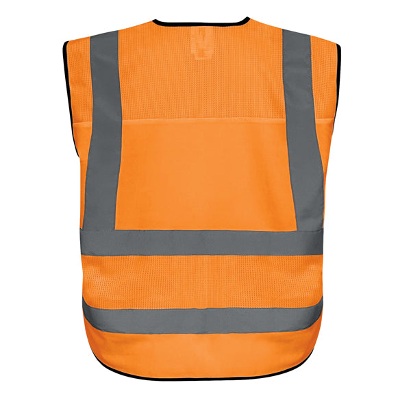 Gilet alta visibilità GILPOCK - poliestere riciclato - taglia L - arancio fluo - Deltaplus