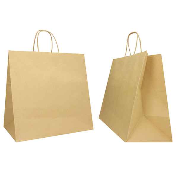 Shopper Twisted Large - maniglie cordino - 28 x 17 x 29 cm - carta biokraft - avana - Mainetti Bags - conf. 25 pezzi