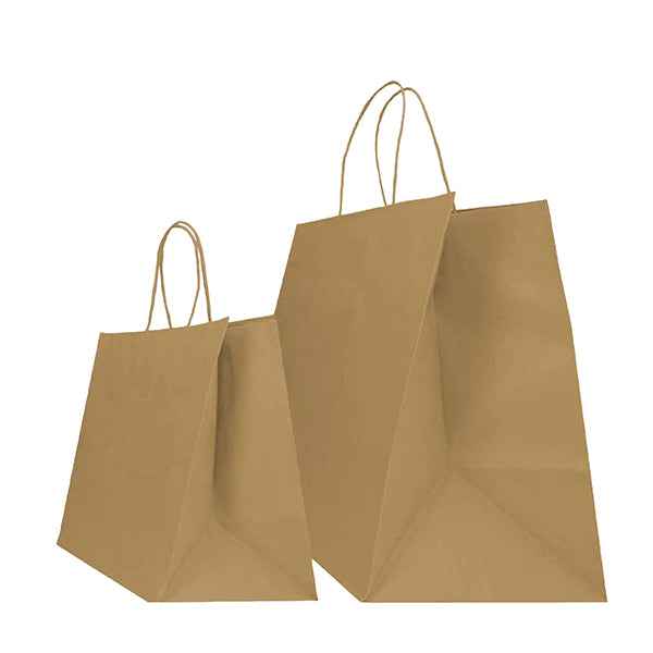 Shopper Twisted XLarge - maniglie cordino ritorto - 32 x 23 x 35 cm - carta biokraft - avana - Mainetti Bags - conf. 25 pezzi