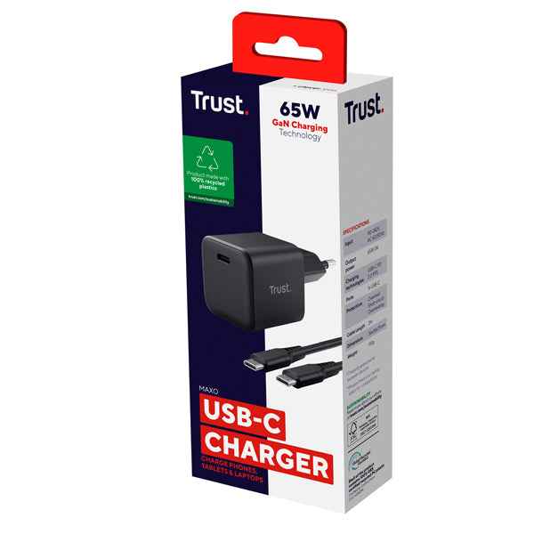 Caricabatterie - ultracompatto - 65W GaN USB-C - Maxo - Trust