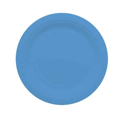 Piatti piani Ecocolor - Ø18cm - biodegradabile - turchese - Big Party - conf. 25 pezzi