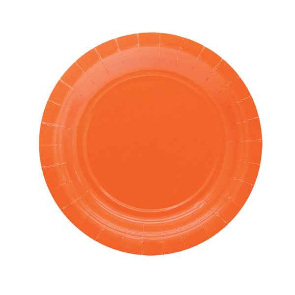 Piatti piani Ecocolor - Ø18cm - biodegradabile - arancione - Big Party - conf. 25 pezzi