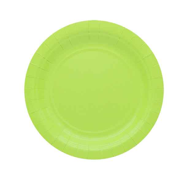 Piatti piani Ecocolor - Ø18cm - biodegradabile - verde mela - Big Party - conf. 25 pezzi