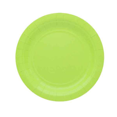 Piatti piani Ecocolor - Ø18cm - biodegradabile - verde mela - Big Party - conf. 25 pezzi
