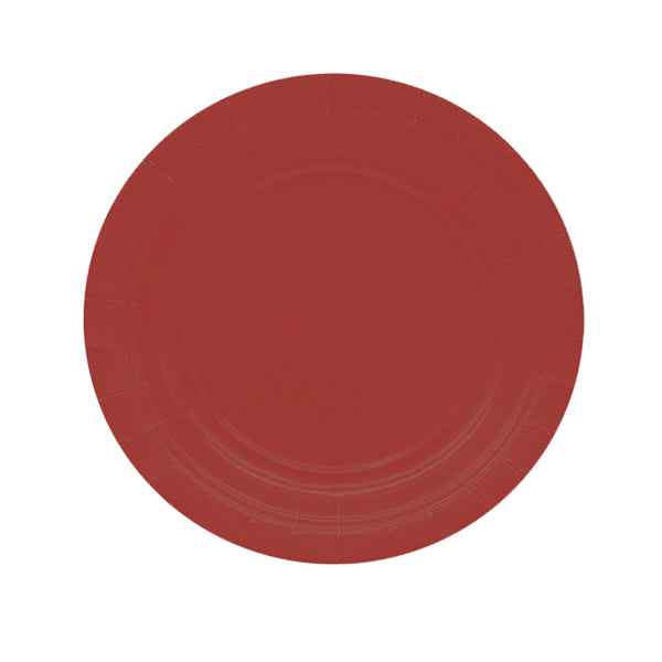 Piatti piani Ecocolor - Ø18cm - biodegradabile - rosso intenso - Big Party - conf. 25 pezzi