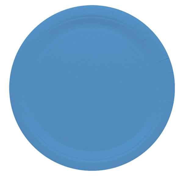 Piatti piani Ecocolor - Ø24cm - biodegradabile - turchese - Big Party - conf. 25 pezzi