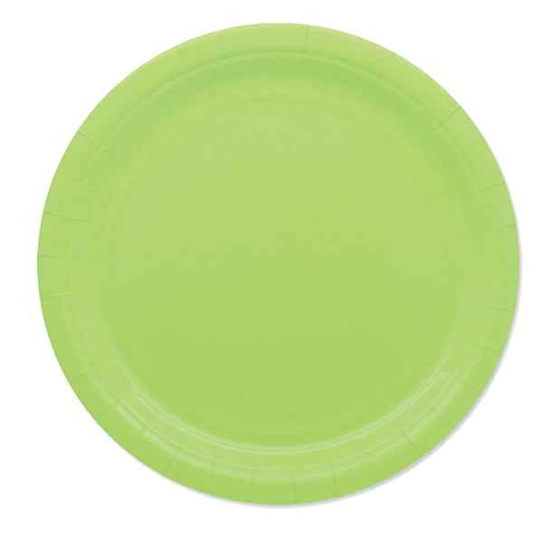 Piatti piani Ecocolor - Ø24cm - biodegradabile - verde mela - Big Party - conf. 25 pezzi