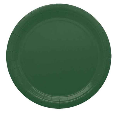 Piatti piani Ecocolor - Ø24cm - biodegradabile - verde bosco - Big Party - conf. 25 pezzi