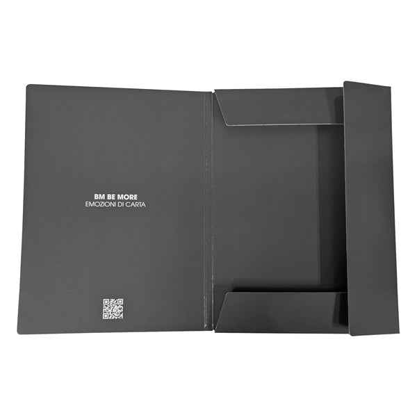 Cartella 3 lembi con elastico - A4 - dorso 1 cm - grigio scuro - BM