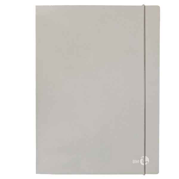 Cartella 3 lembi con elastico - A4 - dorso 1 cm - grigio chiaro - BM