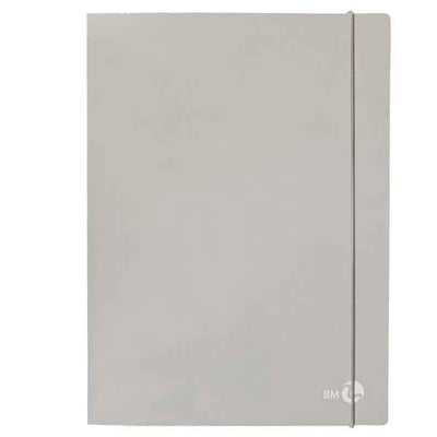 Cartella 3 lembi con elastico - A4 - dorso 1 cm - grigio chiaro - BM