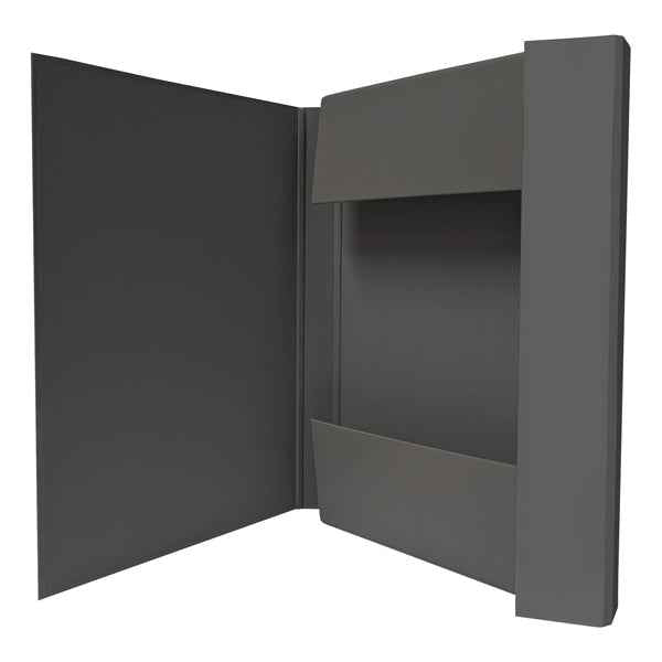 Cartella progetto con elastico - 25 x 34 cm - dorso 3 cm - grigio scuro - BM