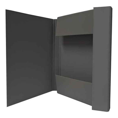 Cartella progetto con elastico - 25 x 34 cm - dorso 3 cm - grigio scuro - BM