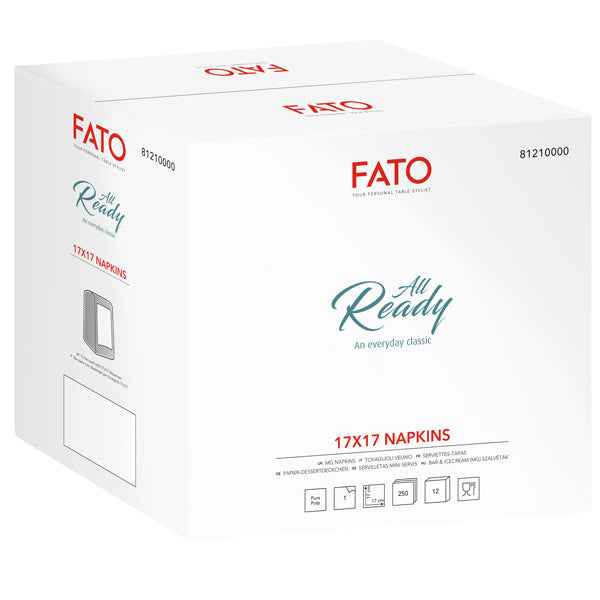 Tovagliolino bar - 17 x 17 cm - carta - bianco - Fato - conf. 250 pezzi