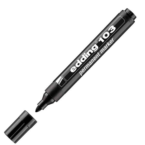 Marcatore permanente 103 - punta conica - da 1,5 a 3 mm - nero - Edding
