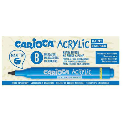 Marcatore Paint Marker acrilico - nero - Carioca - conf. 8 pezzi