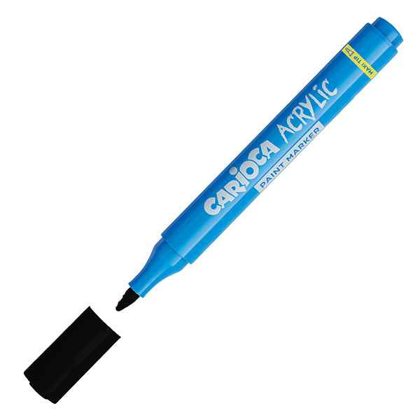 Marcatore Paint Marker acrilico - nero - Carioca - conf. 8 pezzi