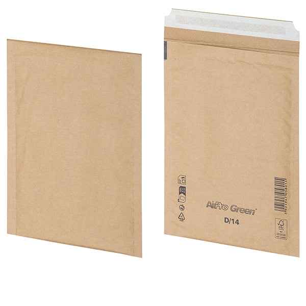 Busta imbottita AirPro Green - 20 x 26,5 cm - carta - avana - Bong Packaging - conf. 100 pezzi