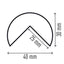 Profilo paracolpi C25R - magnetico - per superfici angolari - forma arrotondata - giallo/nero - 1 m - Durable
