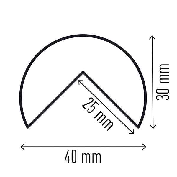 Profilo paracolpi C25R - magnetico - per superfici angolari - forma arrotondata - giallo/nero - 1 m - Durable