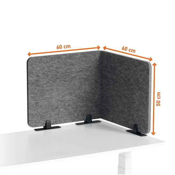 Pannello divisorio da scrivania EFFECT - feltro - pieghevole - 1,2 m - Durable