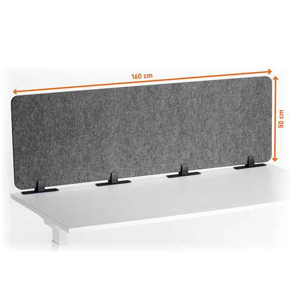 Pannello divisorio da scrivania EFFECT - feltro - pieghevole - 1,6 m - Durable