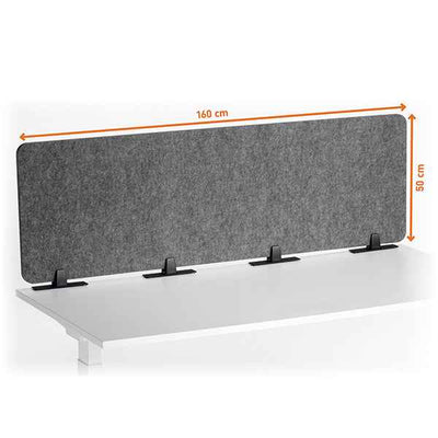Pannello divisorio da scrivania EFFECT - feltro - pieghevole - 1,6 m - Durable