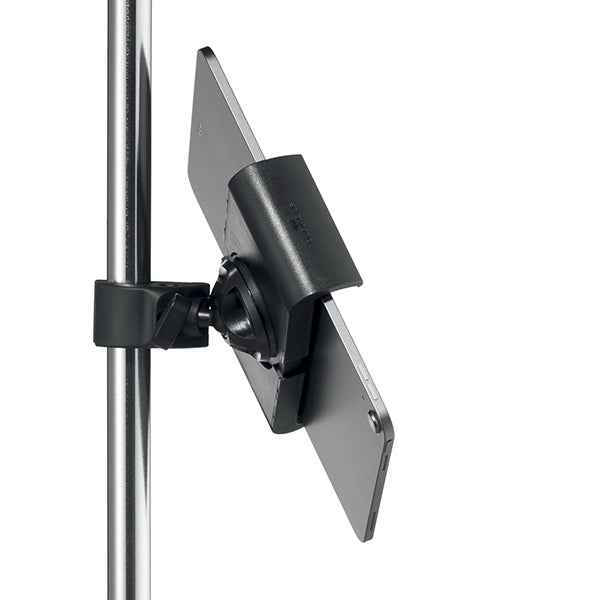 Supporto per tablet con morsetto tubolare - TOUGH CLAMP XL - da 7" a 13" con cover - ruotabile di 360° - Durable