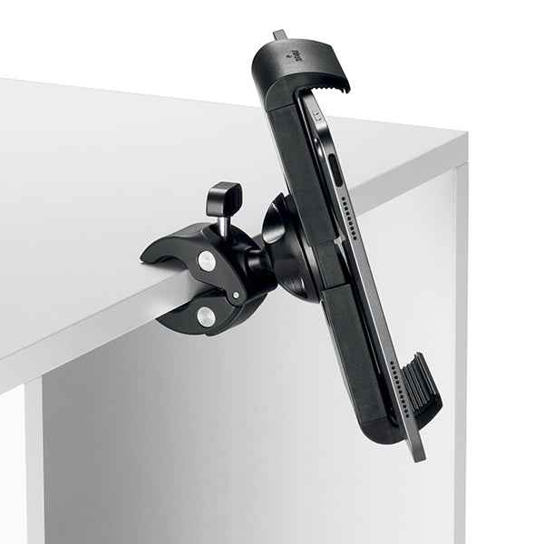 Supporto per tablet con morsetto tubolare - TOUGH CLAMP XL - da 7" a 13" con cover - ruotabile di 360° - Durable