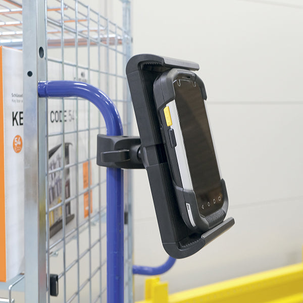 Supporto per tablet con morsetto tubolare - TOUGH CLAMP XL - da 7" a 13" con cover - ruotabile di 360° - Durable