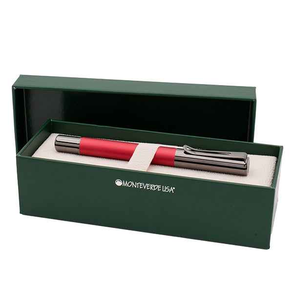 Penna roller Ritma - punta M - fusto rosso - Monteverde