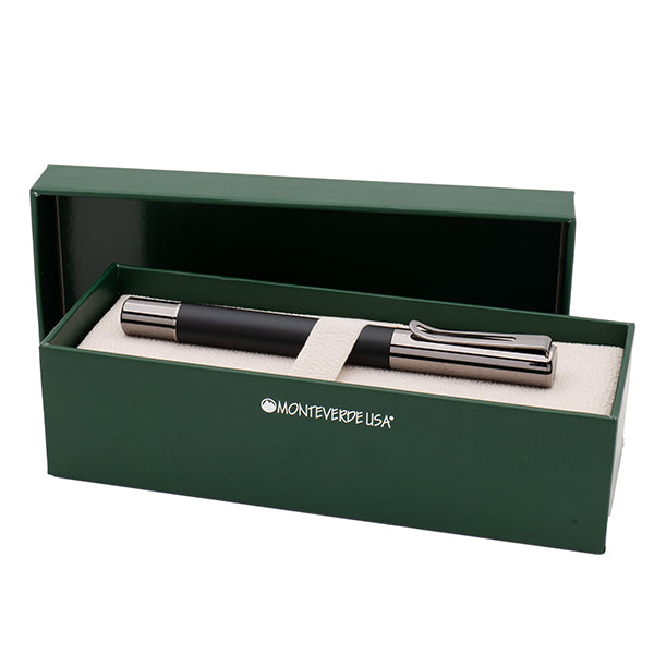 Penna roller Ritma - punta M - fusto nero - Monteverde