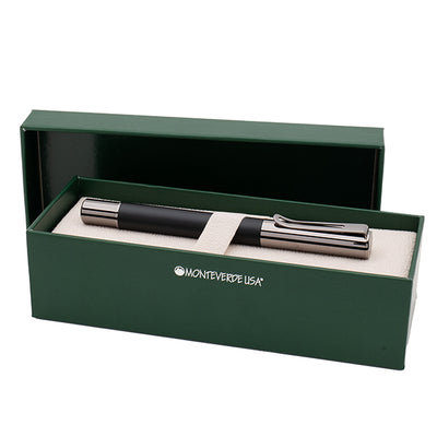 Penna roller Ritma - punta M - fusto nero - Monteverde