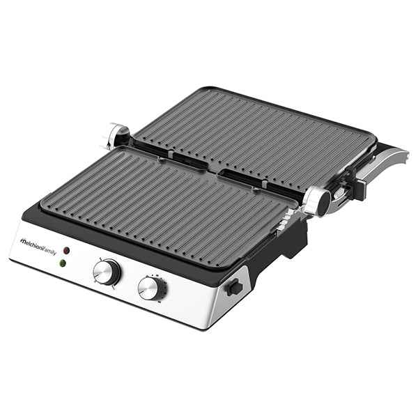 Bistecchiera elettrica BURGERONE 34 - con piastre removibili - 44.1 x 18.9 x 38 cm - 1800 W - nero - Melchioni family