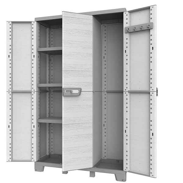 Armadio CAB102A sequoia - 3 ante - 102 x 39 x 172 cm - plastica - grigio - Terry