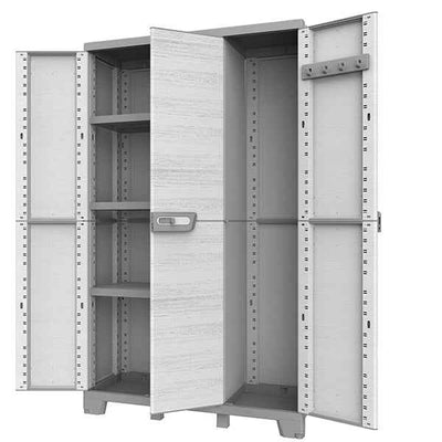 Armadio CAB102A sequoia - 3 ante - 102 x 39 x 172 cm - plastica - grigio - Terry